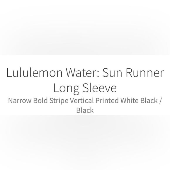 Lululemon Water: Sun Runner Long Sleeve Narrow Bold Stripe Vertical Prin… - Picture 6 of 13